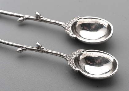 Cast Silver Arts & Crafts Acorn Spoons (Pair) - Graham Watling